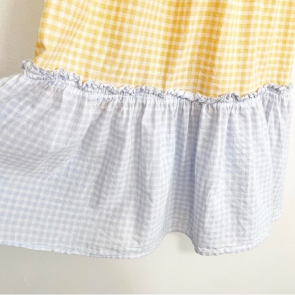 Madewell Colorblock Gingham Tiered Cover-Up Dress Boho Sundress SZ Medium - Picture 6 of 15